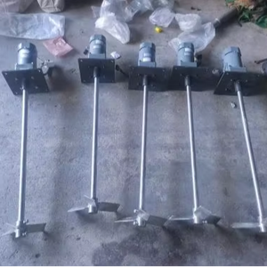 Mezclador agitador industrial vertical con motor de caja de cambios e impulsor de acero inoxidable para tanques de tratamiento químico y de agua - Product Image 1
