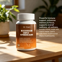 Capsules de champignons en marque blanche/OEM/ODM – Complexe 10-en-1 : Crinière de lion, Reishi, Cordyceps, Chaga, Queue de dinde – Soutien immunitaire et Nootropique