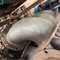 Raccord de tuyauterie en fonte robuste de 8 pouces pour pompe à boue sableuse, coudé à 45 degrés avec bride
