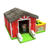Château gonflable commercial en PVC à thème ferme pour adultes avec toboggan et structure de saut pour usage intérieur/extérieur Halloween