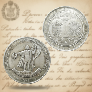 1900 Brasil 4000 Réis (Peringatan 400 Tahun Penemuan) Koin Peringatan Gaya Antik,,Hadiah, Dekorasi Rumah - Product Image 2