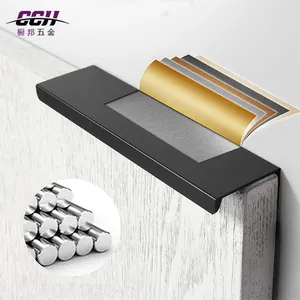 Aluminum profile handle furniture finger pull Handle for wardrobe dresser embedded cabinet Door pull handles