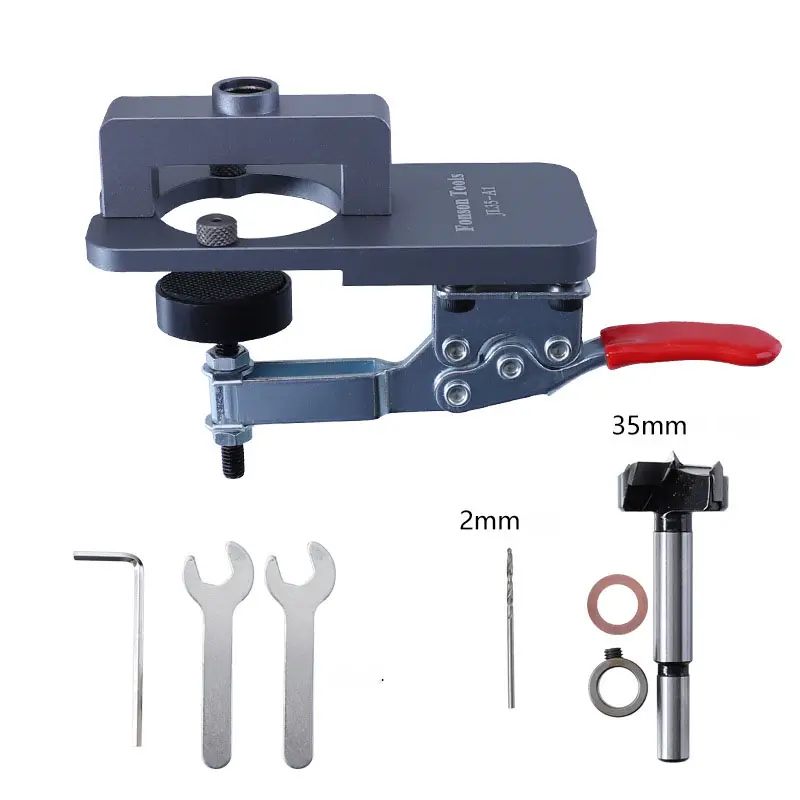 35mm Carpintaria Buraco Localizador De Perfuração Dobradiça Abridor De Buraco Ferramentas De Instalação De Perfuração Boring Dowel Jig