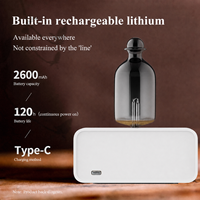 Diffuseur d'huiles essentielles sans eau en bois de hêtre - Diffuseur portable pour hôtel, batterie rechargeable, capacité de 10 à 50 ml