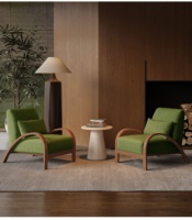 Sillón de Lana de Cordero Estilo Japonés Wabi-Sabi, Suave y Crema, para Sala de Estar, Dormitorio, Balcón y Ocio
