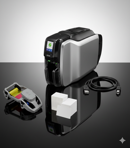 Impresora de tarjetas de identificación de doble cara ZEBRA ZC300 de alta velocidad, máquina de impresión de tarjetas de PVC segura para uso en oficinas, escuelas y bancos. - Product Image 3