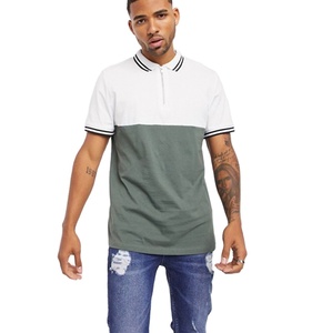 Dernière Offre Spéciale Haute qualité OEM Logo PERSONNALISÉ Avant Fermeture Éclair 100% coton Fit de Split Hem Noir Polo T-Shirt - Product Image 1