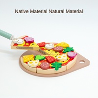 Zhiqu unisexe enfants en bois Simulation Pizza cuisine ensemble de jeu famille jeu de rôle éducatif jouet d'éducation précoce