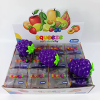 Jouet anti-stress en plastique en forme de raisin violet à rebond lent, jouet à presser, remplissage pour blocs de construction, petit jouet en stock