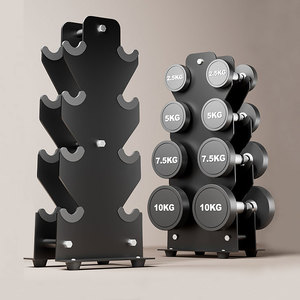YOBER, venta al por mayor, <span class=keywords><strong>gimnasio</strong></span> en casa, 4 capas, 8 piezas, juego de mancuernas verticales, pesas, estante de exhibición de seguridad, soporte hexagonal redondo para Mancuernas - Product Image 2