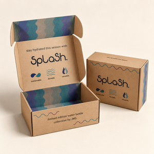 Factory Wholesale Biodegradable Recycled Kraft Corrugated Foldable Shipping Packaging <b>Box</b> with Hot Stamping for Food Packaging - Product Image 1