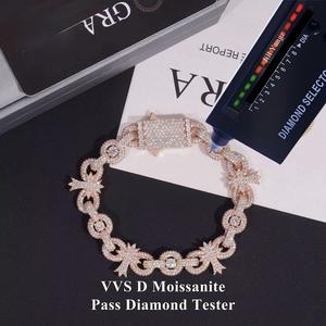 Pulsera de Moissanita Personalizada, Diseño Único, Plata de Ley 925, Joyería Hip Hop con Incrustaciones, Declaración de Moda de Lujo - Product Image 2