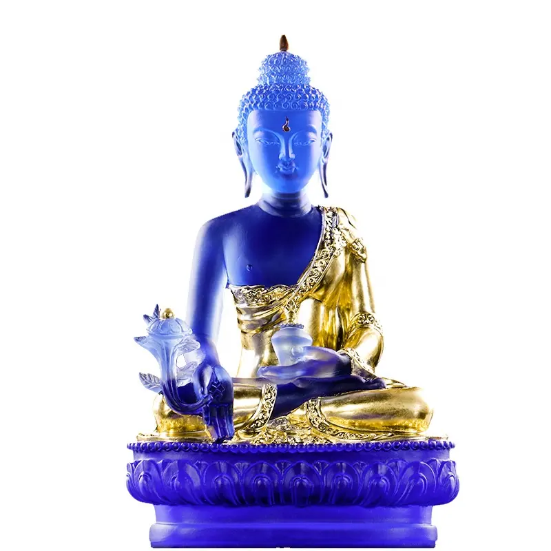 Handgemachte religiöse Handwerk Casting Kristall Liuli Buddha geschnitzten Kristall