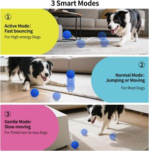 For Cheerble Smart Interactive Dog Toy Orange IPX7 Waterproof E-TPU Material Rope Automatic Moving <b>Bouncing</b> Wicked <b>Ball</b> - Product Image 3