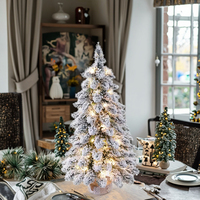 Décorations de sapin de Noël miniature de haute qualité, personnalisées, écologiques, en PVC artificiel, avec lumières LED, fonctionnant sur piles