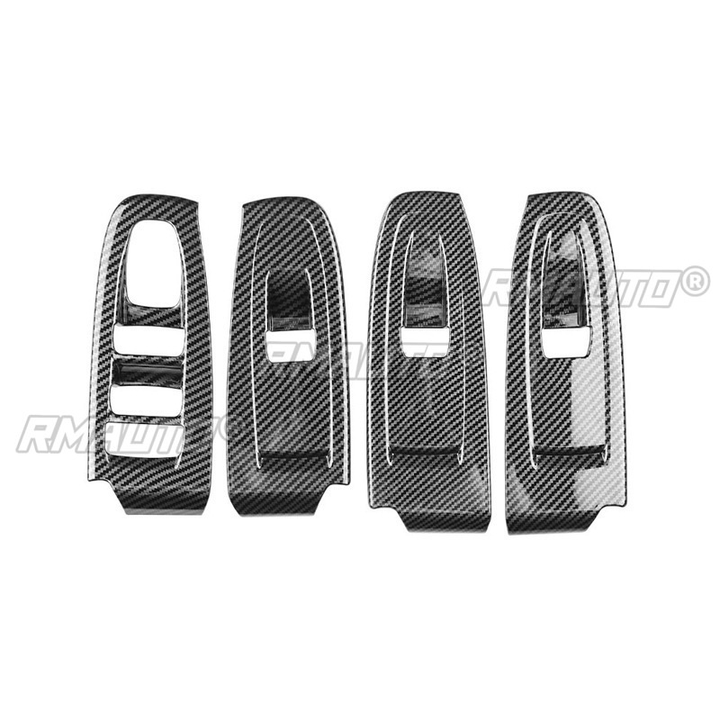 Garniture de couvercle d'interrupteur de fenêtre droite aspect fibre de carbone