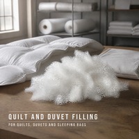 Fibre de polyester creuse siliconée superfine blanche 1.2D 32mm, douce comme du duvet, pour garnissage de couettes et doudounes