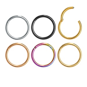 Cartilagine dell'orecchio dell'<span class=keywords><strong>acciaio</strong></span> inossidabile <span class=keywords><strong>chirurgico</strong></span> clicker piercing monili del corpo orecchino incernierato a segmenti rotondi - Product Image 6