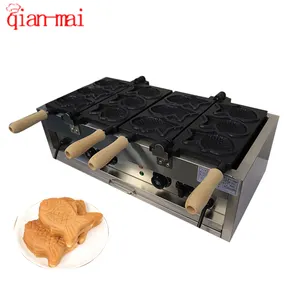 Máquina para hacer waffles Taiyaki, máquina de gofres en forma de pez, de acero inoxidable, para aperitivos, waffles Taiyaki Coreanos