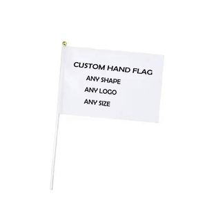 Bandera Pequeña de Poliéster Personalizada con Diseño Propio, Impresión a Medida, con Asta de Plástico - Product Image 1