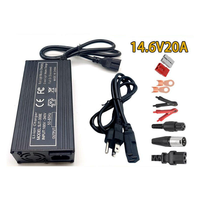 Chargeur de batterie intelligent automatique à 2 étapes 14,6 V 20 A pour batterie au lithium-fer-phosphate (LiFePO4) 12 V 12,8 V 100 Ah avec puissance de sortie de 20 W