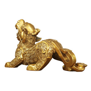 Figura de Pixiu de latón fundido con forma de animal, decoración de mesa, adorno de Año Nuevo Chino - Product Image 5