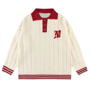 Người Đàn Ông Của Thanh Niên Tùy Chỉnh Hàng Dệt Kim Polo Cổ Áo Dài Tay Áo Dệt Kim Áo Len Jacquard Thư Polo Cổ Áo Len Cho Nam Giới - Product Image 1