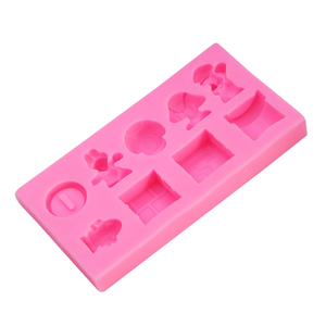 Moule en silicone pour <span class=keywords><strong>décoration</strong></span> de gâteaux et de fondants, forme rectangulaire, jeux classiques de <span class=keywords><strong>Mario</strong></span> en 3D, champignons, bombes, cheminées, labyrinthes - Product Image 4