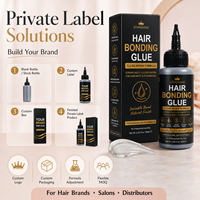 Colle à cheveux Private Label, noire, sans résidus, pour tissages et extensions capillaires