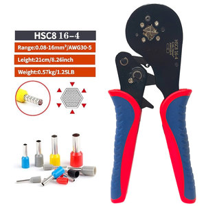 Pince à sertir manuelle à bouton pour tubes AWG28-5 HSC8 16-4 16-6, kit d'outils de sertissage de cosses tubulaires à cliquet - Product Image 2