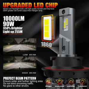 หลอดไฟหน้า LED H13 รุ่น V20 ซีรีส์ 120W 14400LM แสงคู่ รองรับ CANBUS ป้องกันไฟแจ้งเตือนความผิดพลาด ใช้สำหรับรถยนต์ ไฟหน้า แสงส่องสว่างด้านหน้า ใช้สำหรับถนน - Product Image 2