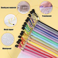 Bolsas de malla transparentes personalizadas con cremallera, bolsa de plástico impermeable para documentos, carpeta de archivos A4 para documentos, bolsa de archivos transparente de Pvc