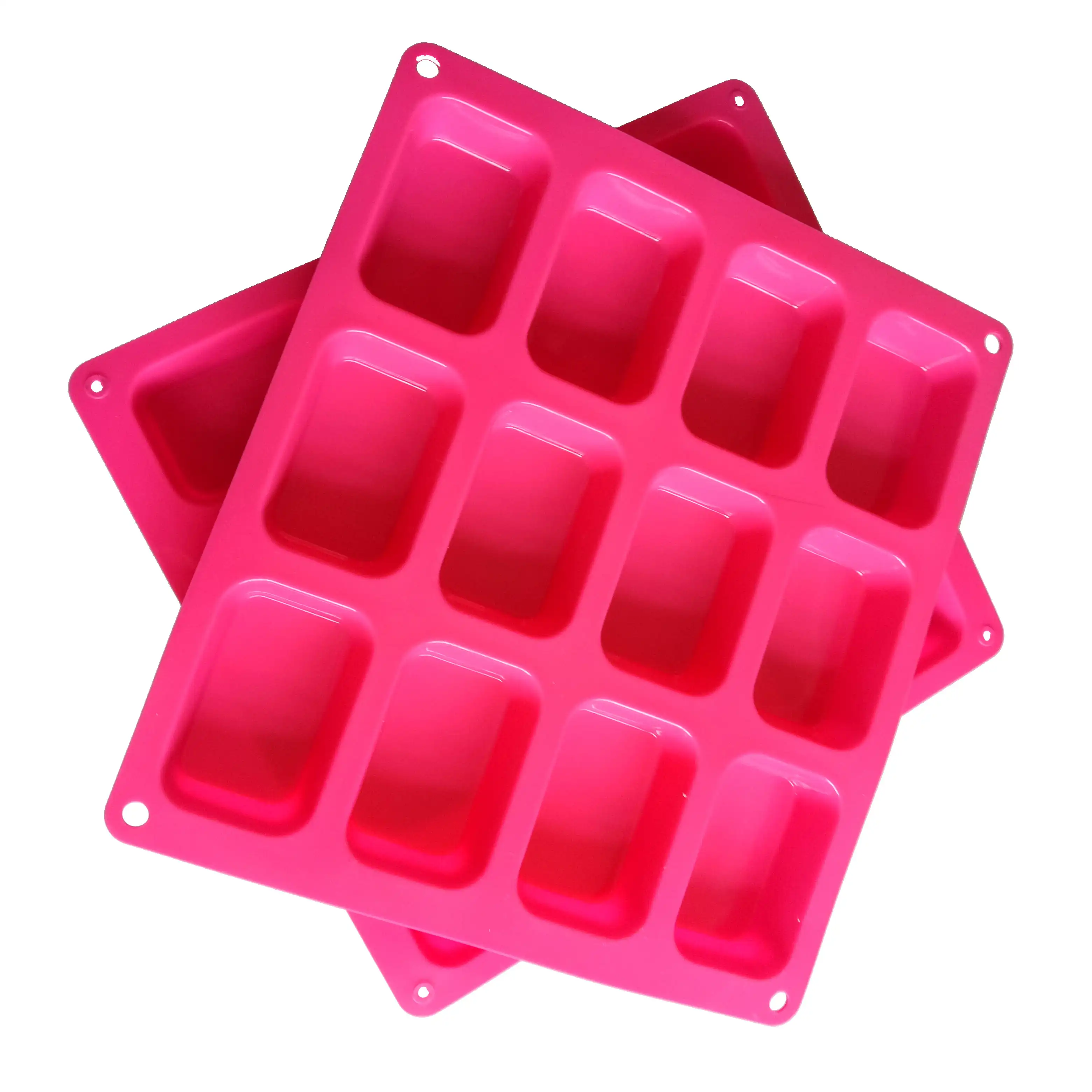Barra de jabón rectangular de 12 cavidades, Mini pan de silicona Premium