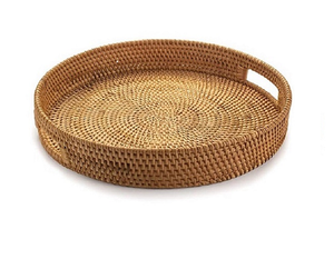 Round Rattan Woven Serving Tray Handwoven White Wash Oval Small Rattan Tray Set Of 2 Rectangle Rattan Bed Serving Tray Storage