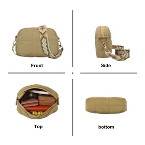 Bolso Bandolera de Nylon Acolchado para Mujer, con Correa de Hombro Ajustable de Jacquard, Suministro de Fábrica - Product Image 4