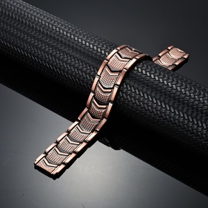 Pulseras de Cadena y Eslabones Magnéticas de Cobre Puro de Gran Tamaño con Diseño de Cruz Cristiana Religiosa para Hombre, en Oferta - Product Image 2