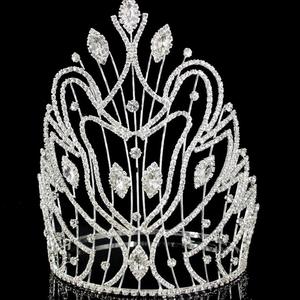 High <span class=keywords><strong>Queen</strong></span> bijoux pour femmes coréen Ins Style strass diamant cristal Bling mariée gland luxe strass cheveux accessoires - Product Image 6