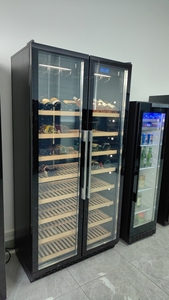 Gran capacidad, 2 puertas de vidrio, circulación de aire, Bodega de vino para el hogar, bebidas Rojas personalizadas de lujo, nevera de vino con estante - Product Image 5