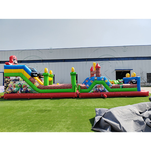 Château gonflable commercial pour enfants avec parcours d'obstacles, toboggan, mur d'escalade, château gonflable <span class=keywords><strong>de</strong></span> saut en PVC - Product Image 5