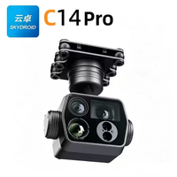Caméra Skydroid C14 avec télémètre laser 1200m, 500W pixels, 4 pods lumineux, zoom 100x, imagerie thermique, caméra aérienne à cardan trois axes pour drone