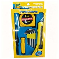 Ensemble d'outils à main G829, Kits d'outils à main, Tournevis, Couteau, Brosse, Pince, Marteau, Ruban adhésif, Produit à 1 $, Série 1$ Matériel et Outils