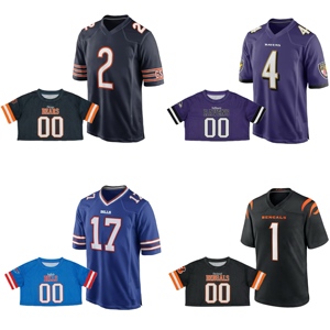 FQ Impression Sublimée Personnalisée Football Américain Sportif Tout Mesh Jersey Rétro Mesh Boxy Cropped American Football Team Fans Jersey - Product Image 6