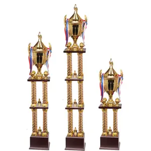 Troféu de quatro pilares multicamadas, troféu internacional de alta qualidade, grande escala, concorrência, empresarial, para reuniões, trofy