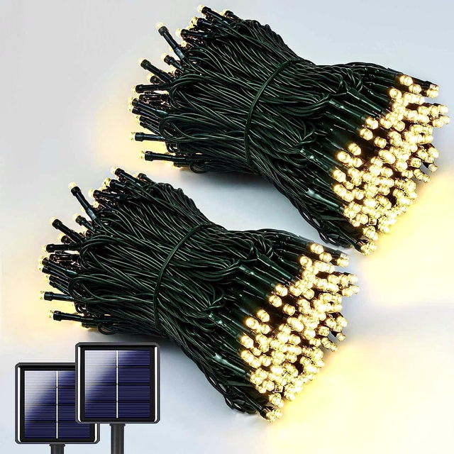 HQ Outdoor Solar Lighted 70 Lights LED 5mm Warm White String Light