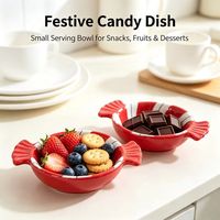 Vente en gros de plats à bonbons en céramique artisanale durable à rayures menthe poivrée, décoration de cuisine et de table de Noël, logo personnalisé acceptable