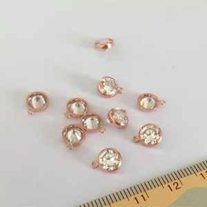 A2718 Pierre de naissance en cristal chaud 4mm 6mm Pendentif à breloque rempli <span class=keywords><strong>d</strong></span>'<span class=keywords><strong>or</strong></span> rose 14k pour la fabrication permanente de bijoux - Product Image 5