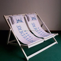 Fabricant promotionnel XXL grande chaise longue surdimensionnée géante double chaise longue pliable en hêtre avec logo personnalisé et imprimé