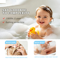 Produits de soin pour bébés en gros, gel douche et shampoing pour enfants 2 en 1, soin hydratant et nourrissant pour bébés, lait de bain pour nourrissons