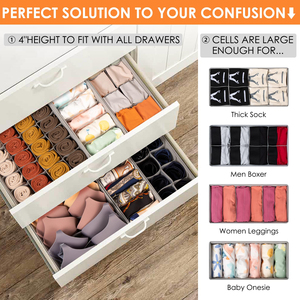 12-Pack Modern Rectangle Foldable Fabric Dresser Drawer Dividers 10-20L Capacity Closet Organizers <b>Storage</b> <b>Box</b> Clothing - Product Image 6
