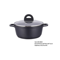 DENUO fabricant 3 pièces ensemble de casseroles noires en alliage d'aluminium à usage domestique batterie de cuisine antiadhésive ensemble de casseroles pour ensemble de cuisine